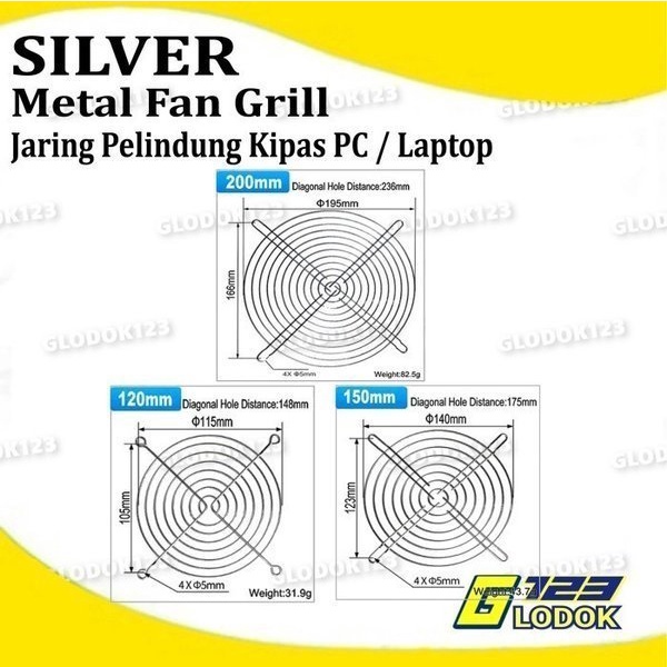 Ram Fan Cover Kawat Metal Grill Besi Jaring Tutup Kipas PC Komputer