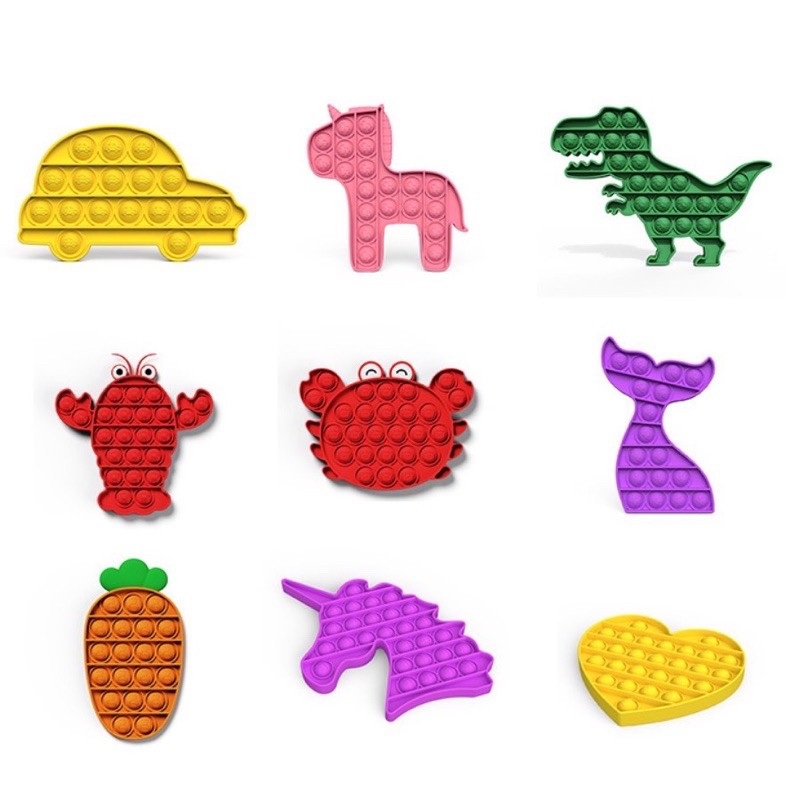 DELUNASHOP/ Pop it Tebal fidget/Mainan popit Mainan anak anti stress pop it rainbow jumbo tetris pop it-2