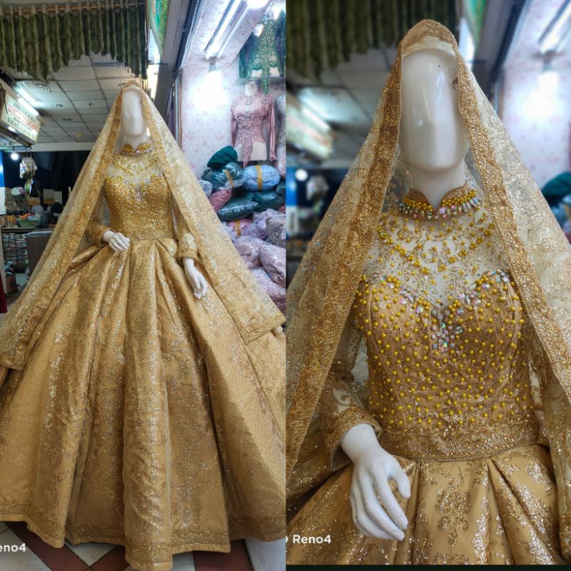 GAUN PENGANTIN BELIMBING ALA JODHA//GAUN WEDDING MUSLIMAH ALA HINDIA//