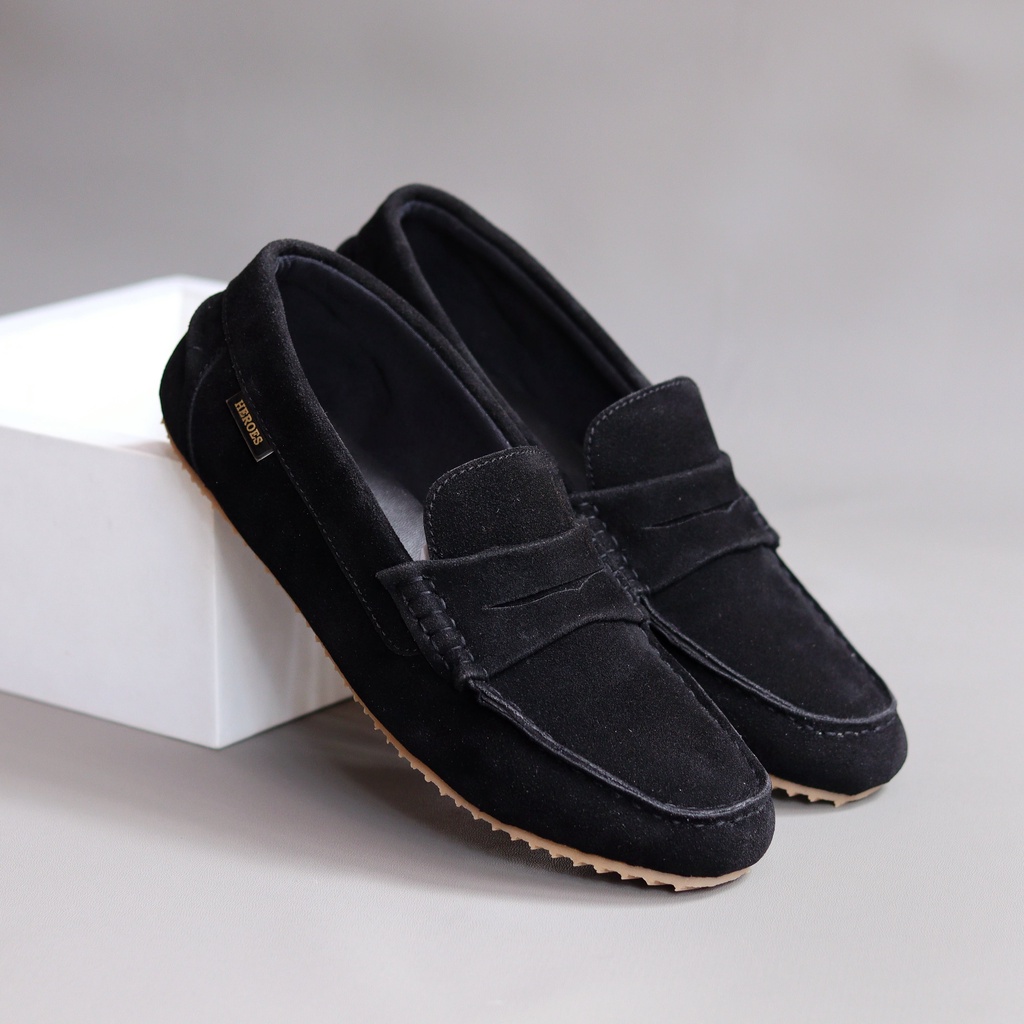 Promoo !!!! Sepatu slip on pria noah casual slop formal kerja kantor kulit suede santai kuliah