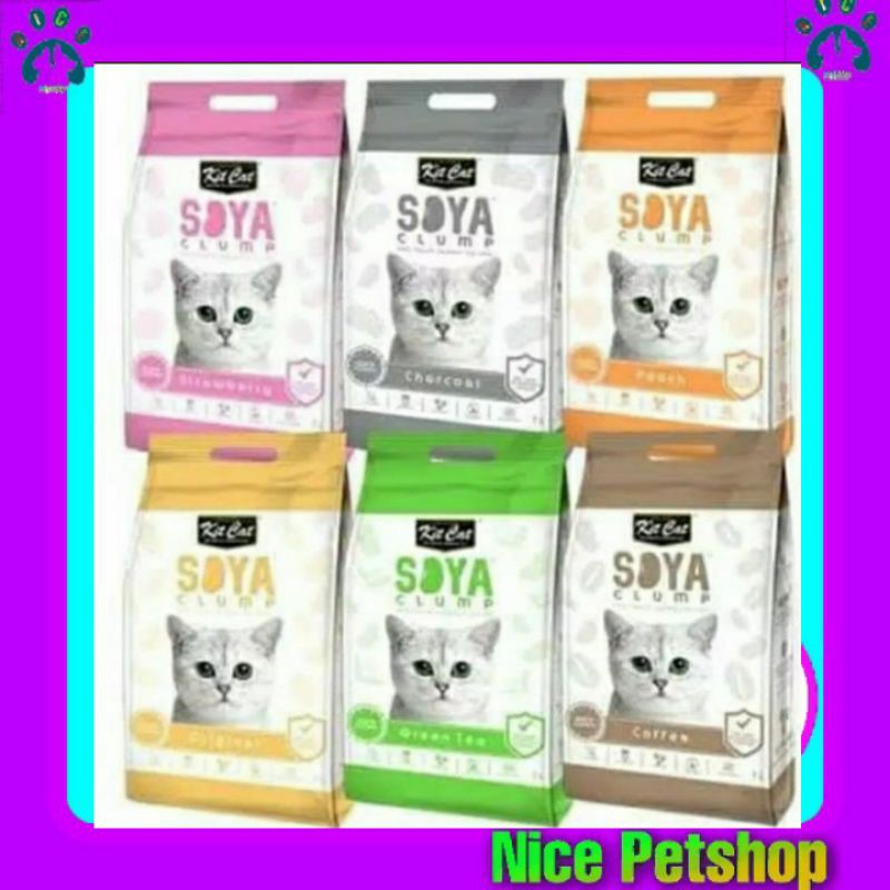 Pasir Kucing Soya clump wangi 7 liter Pasir Kit Cat Soya Clump