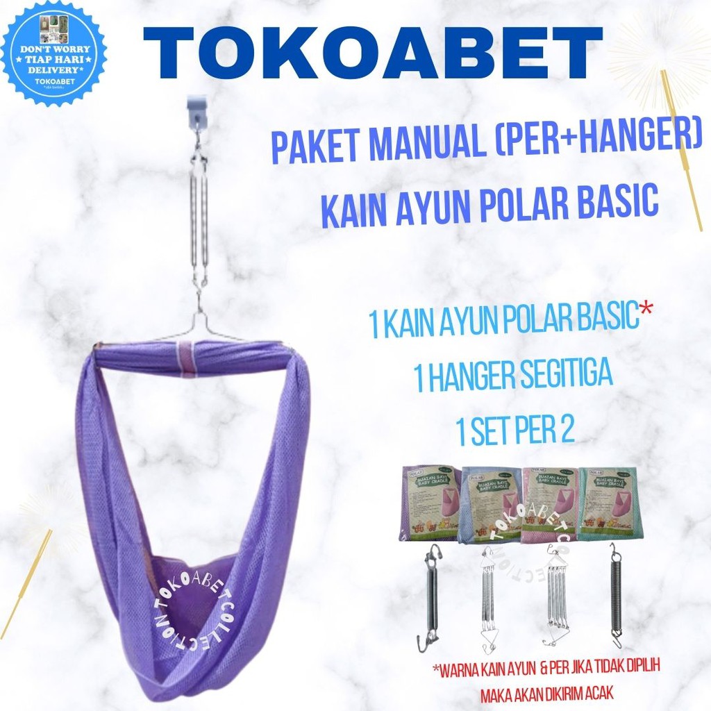 PAKET MANUAL Ayunan Bayi POLAR BASIC Per Pegas VARIASI Hanger perlengkapan tidur bayi TOKOABET