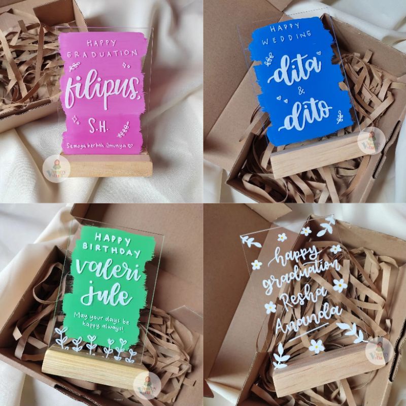 

ACRYLIC LETTERING ACRYLIC CUSTOM KADO WISUDA HAMPERS AKRILIK LETTERING