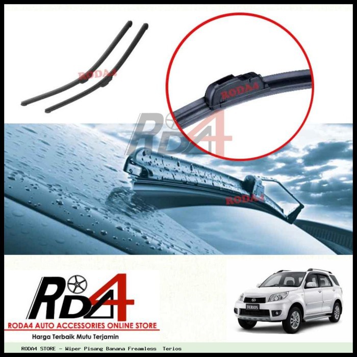 Wiper Mobil Terios 21 18 Frameless Banana 1 Set 2 Pcs