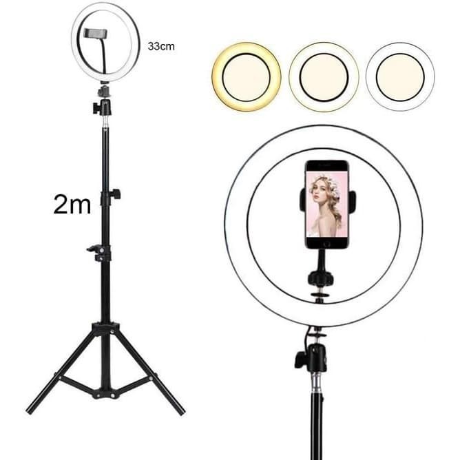 Ring Light 33cm + Light Stand Tripod 2M Selfie Vlogger Livestreamer