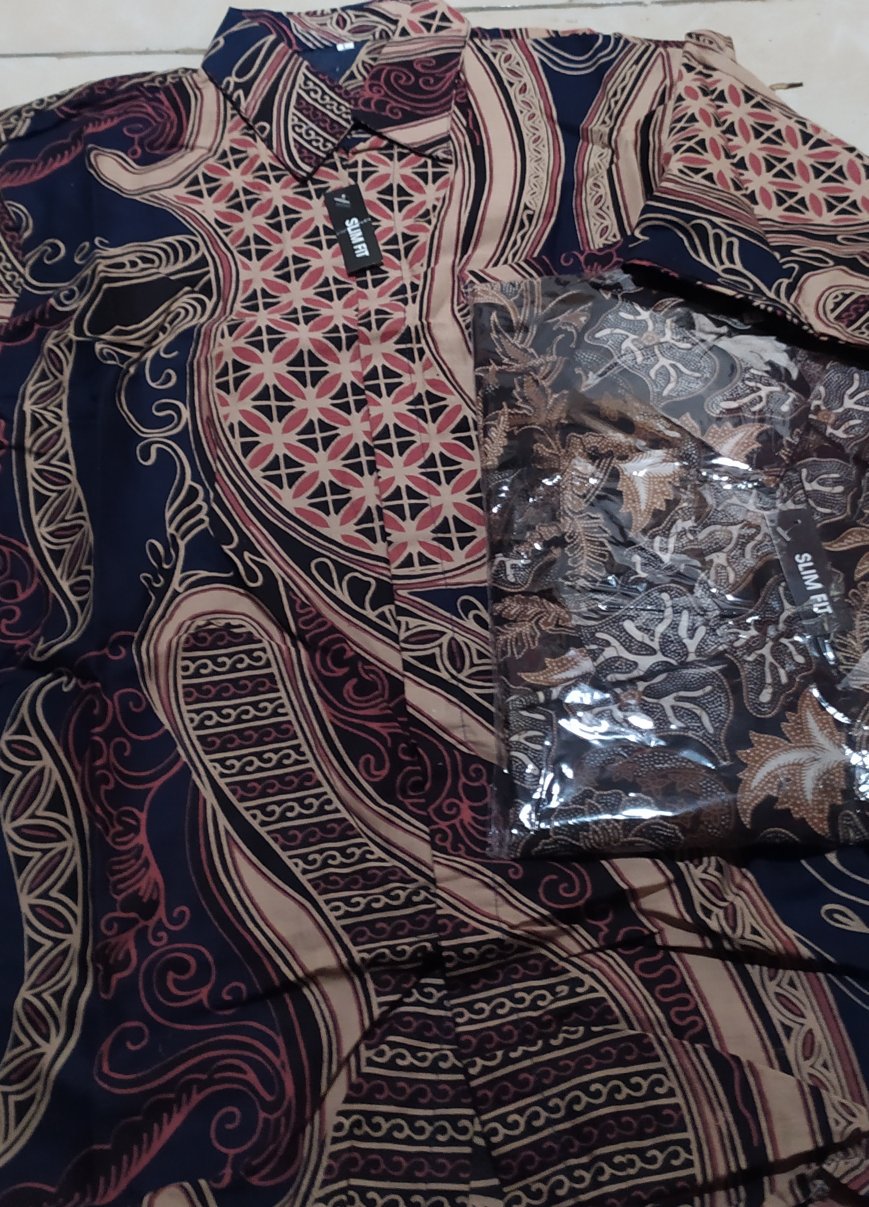 Kemeja Batik Pria Slimfit Lengan Panjan Masa Kini [banyu Langit]