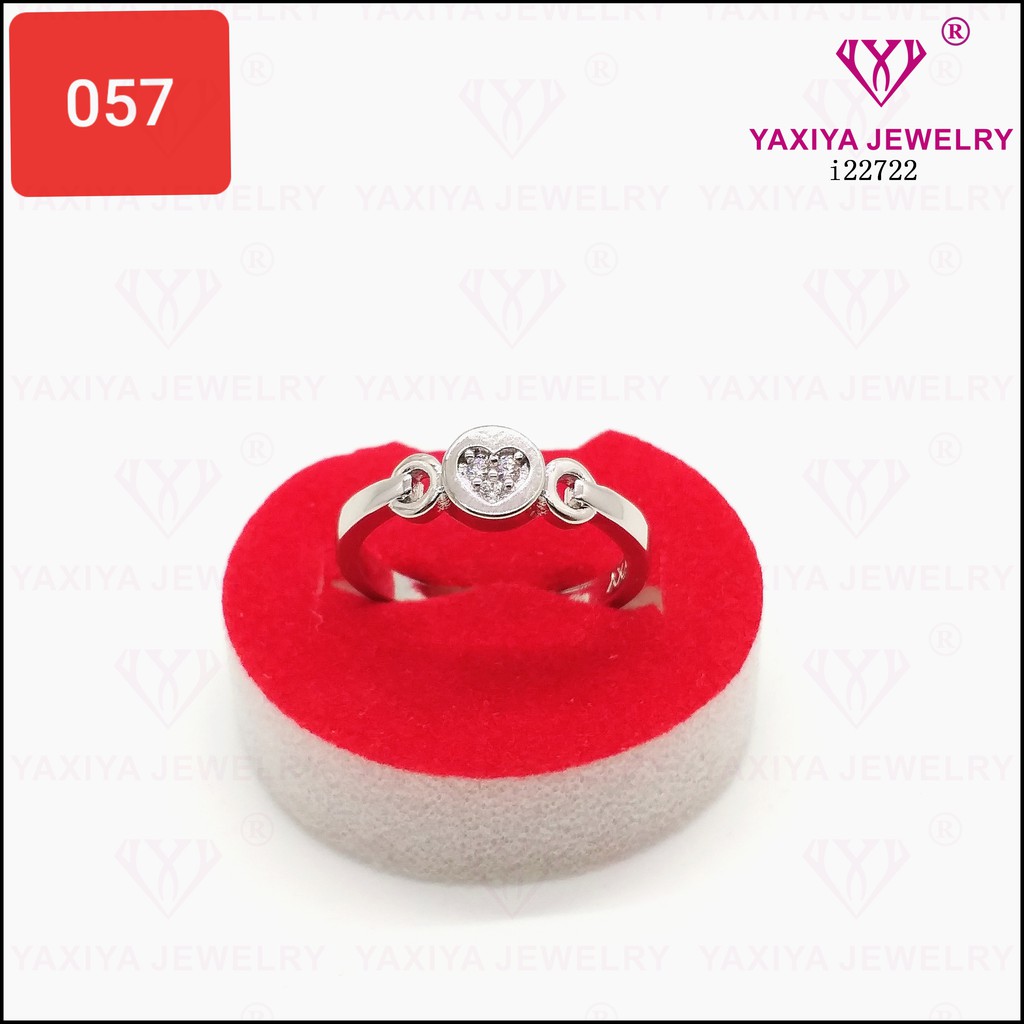 

Cincin Emas Putih Permata Perhiasan Lapis Emas 18K Yaxiya Jewelry 057