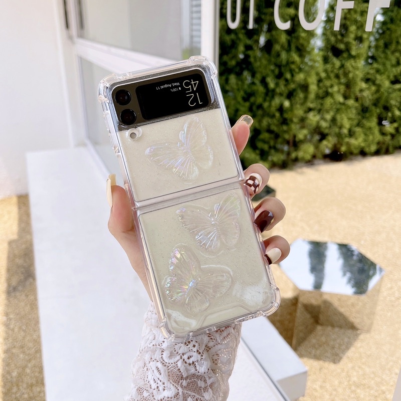 Butterfly Glitter Case Z Fold6 Z Flip 6  Z Fold 5 Z FLip 5 ZFlip6 Zflip5 Zfold5 Zfold 4 Zflip 4 3 Zfold 2 Zflip3 Zflip2 Z Flip Fold Casing