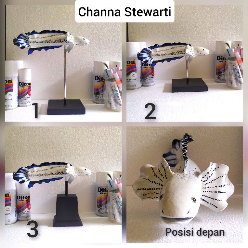 Ikan channa stewarti miniatur pajangan