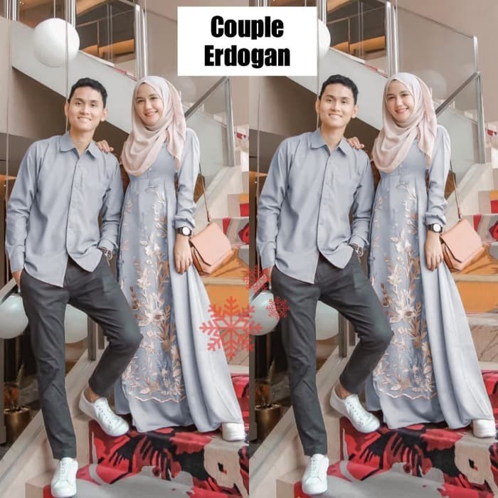SETELAN BAJU COUPLE GAMIS KOKO MUSLIMAH PRIA WANITA GAMIS KEMEJA KOKO SUAMI ISTRI PASANGAN MUSLIM KO