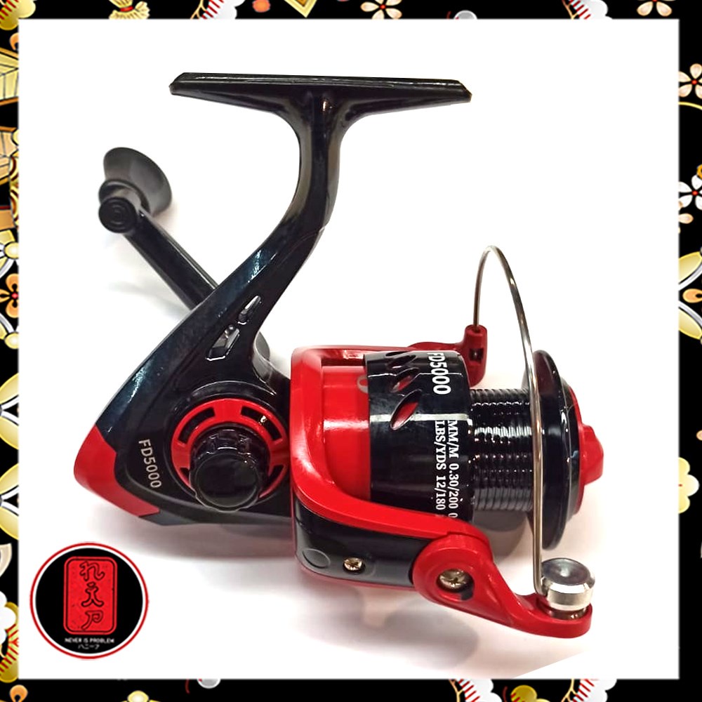 TaffSPORT FD5000 Reel Pancing 8 Ball Bearing Gear Ratio 5.2:1 - Red/Black