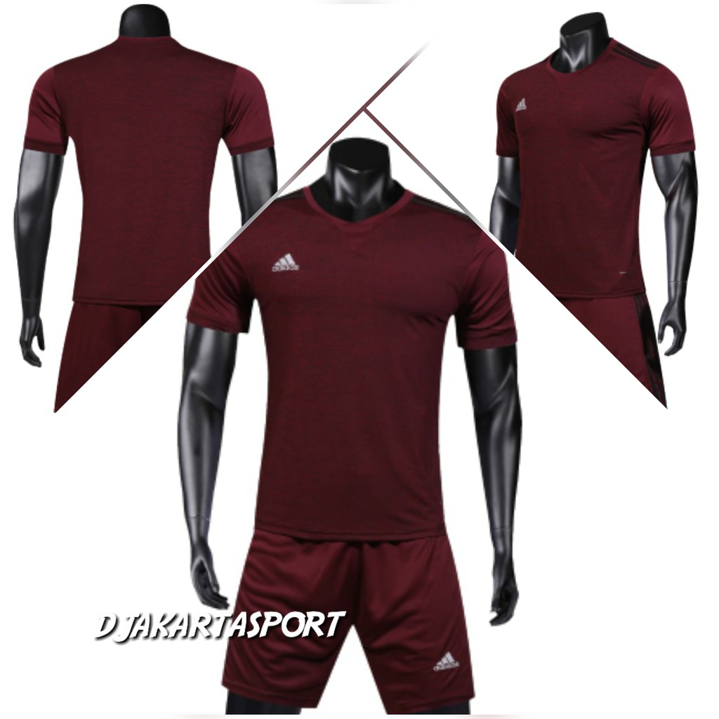 Jersey Baju kaos Setelan Futsal Foggy Kostum seragaam Tim Bola Pria New 2019 Terbaru Maroon