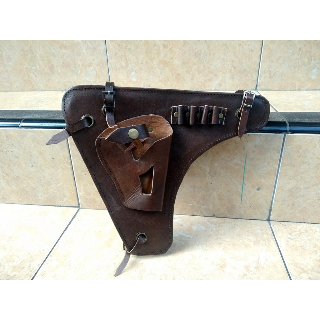 TAS PISTOL SEPEDA ONTHEL -  TAS SEPEDA ONTHEL KULIT ASLI - TAS SAMPING SEPEDA ONTHEL MODEL DUA SAKU