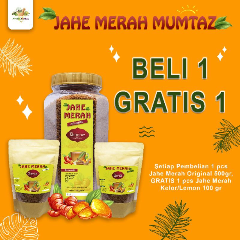 

JAHE MERAH INSTAN BUBUK BELI 1 (500gr) GRATIS 1 (100gr) HERBAL ORIGINAL BUKAN AHM