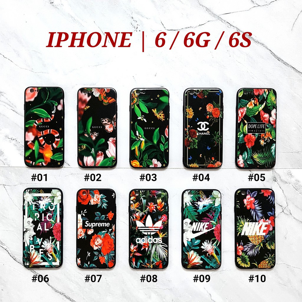 IPHONE 6G 6S  6 PLUS  7G 8G SE 2020  7 PLUS 8 PLUS  X XS - FLOWER Soft Hard Case Full UV Glossy