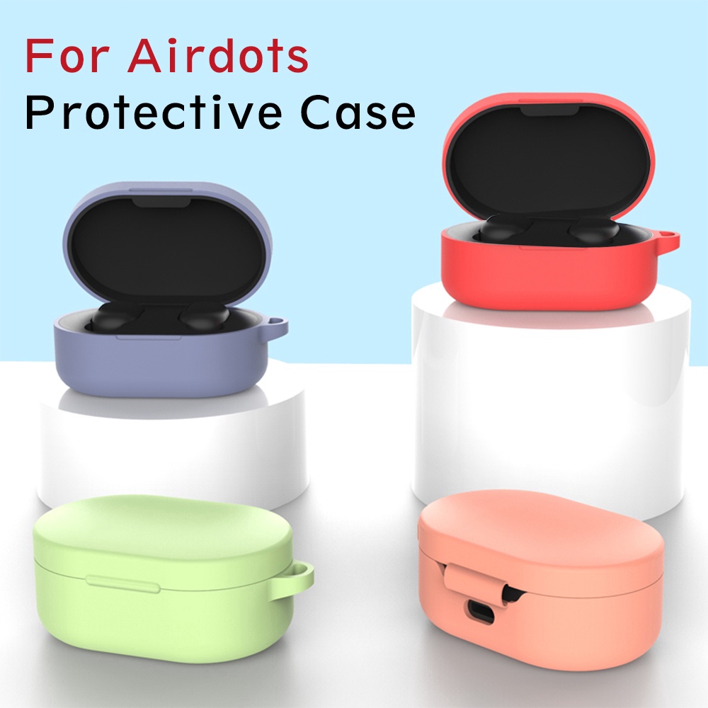 Soft Case Silikon TWS Xiaomi Mi True Wireless Earbuds Basic 2 ( Redmi Airdots / redmi airdots 2 ) + carabiner