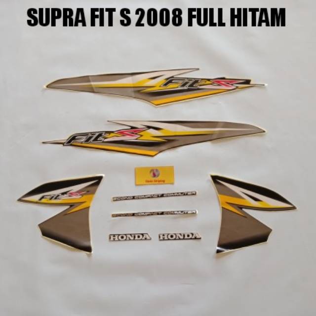 Striping Supra Fit S 2008 Full Hitam