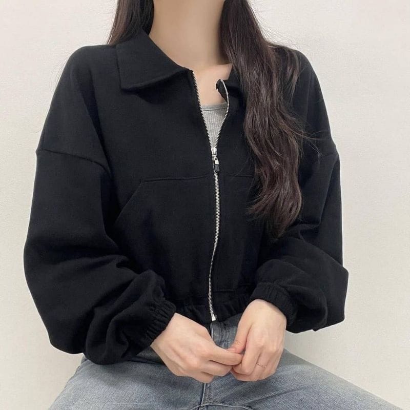 jaket wanita | vada collar crope jaket | outer wanita