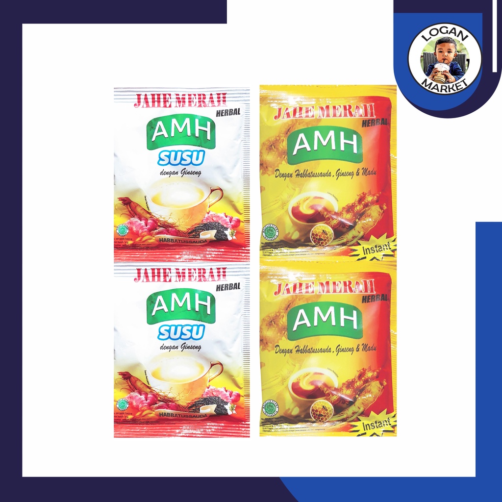 

AMH Amanah Instant Bubuk Jahe Merah 10 Sachet Jahe Susu 10 Sachet