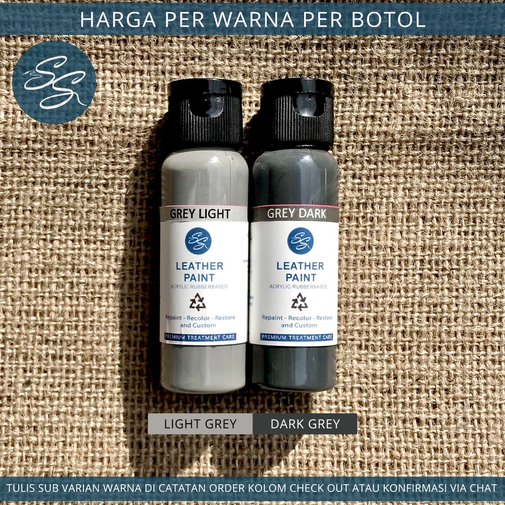 Cat Sepatu Kulit SS Leather Paint - Acrylic Rubber Cat Midsole, Rubber, Boost - Cat Tas Jaket Kulit-Grey Light/Dark