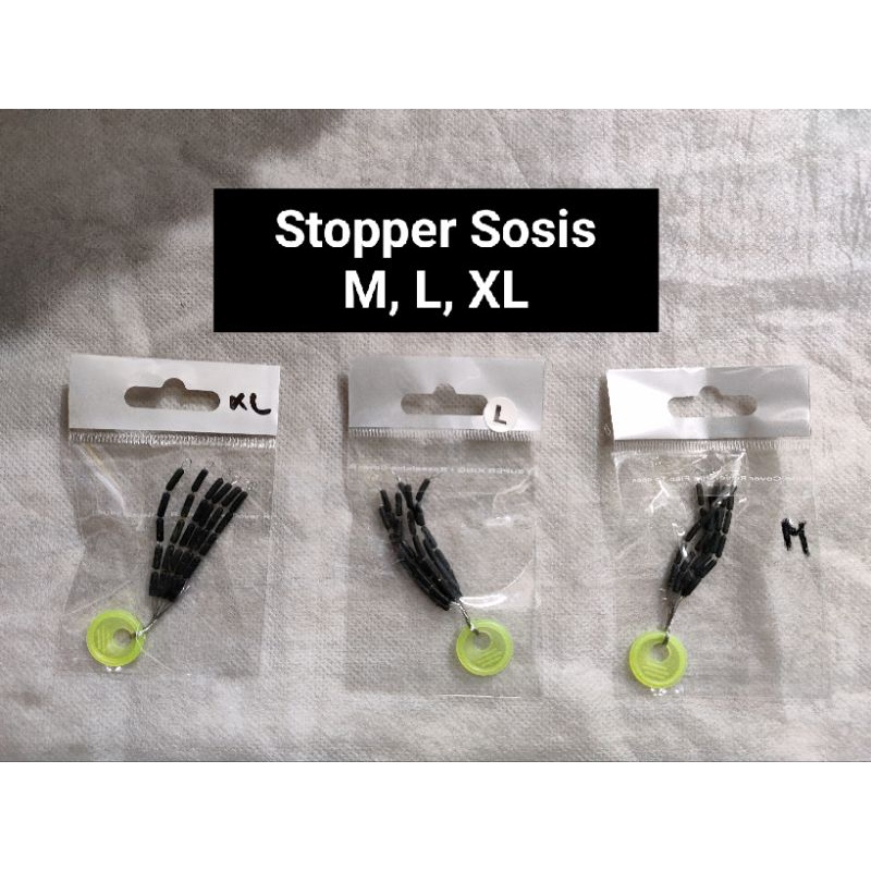 Stopper Pancing/Karet Pancing/Karet Penahan Timah Sosis Hitam