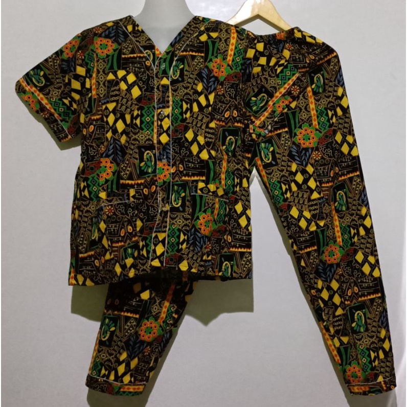 Piyama Batik Size S M L XL XXL Dewasa,, Batik Bagan Siapi-api-1