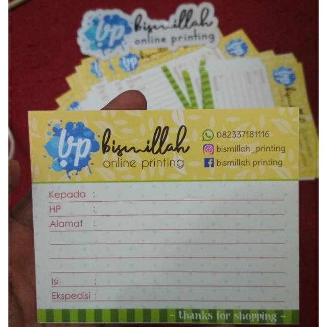

Stiker Label pengiriman (min order 15 dn kelipatannya)
