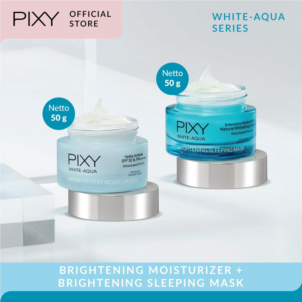 Pixy White Aqua Brightening Moisturizer 50 GR + Pixy White Aqua Brightening Sleeping Mask 50 GR