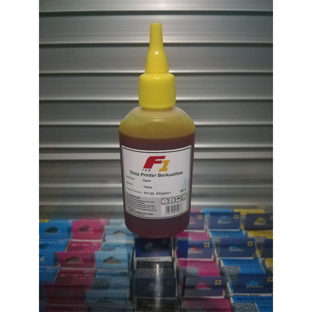 Tinta Refill Dye Base F1 Yellow Kuning 100ml Printer Epson L100 L110 L120 L200 L210 L220 L300 L310