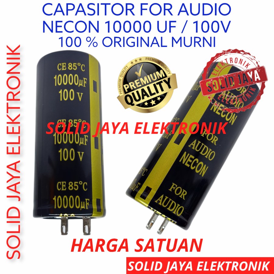 ELCO CAPASITOR 10000UF 100V 10000 MIKRO MICRO 100 V ELKO ORIGINAL MURNI 10000 UF MIKRO FARAD 100 VOLT V NECON KAPASITOR ORIGINAL ASLI MURNI NECON