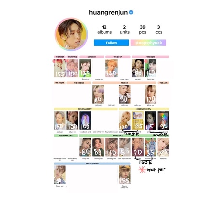 pc photocard renjun album & kihno