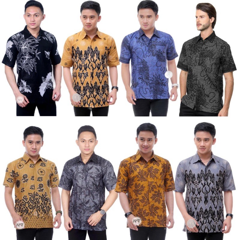 022 Zahira Batik HRB026 Kenongo Hem Kemeja Batik Pria Lengan Pendek  Katun Primis Halus M L XL