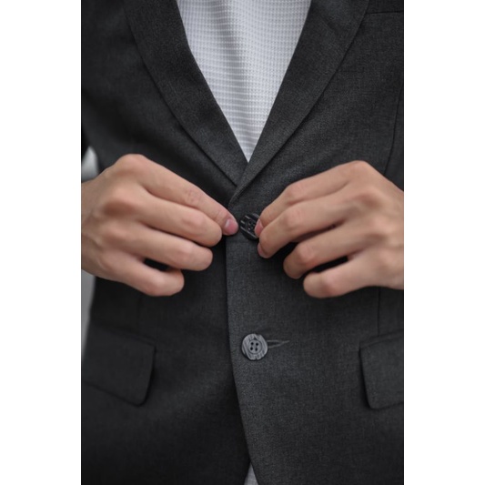 Mubeng - Elegant Jas Slimfit Dark Grey (Free Cover Jas)
