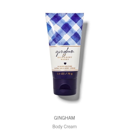 Gingham Body Cream BBW Travel Size