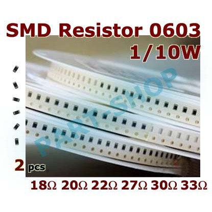 20pcs smd resistor 0603 18R 20R 22R 27R 30R 33R 18 20 22 27 30 33 Ohm