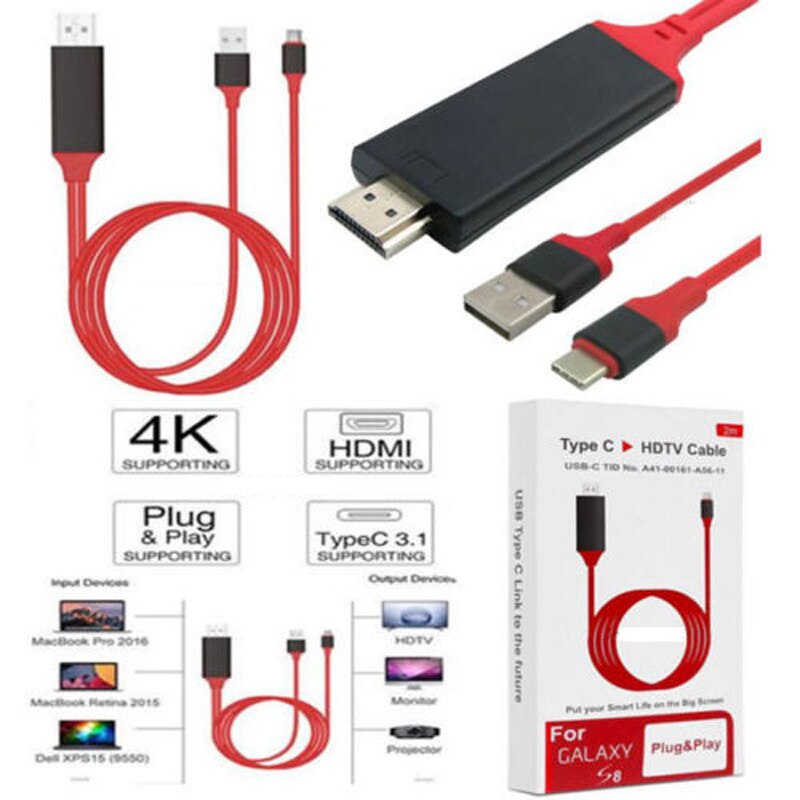 Kabel Usb 3.1 Type C to HDMI / Kabel Adapter Converter HDTV to HDMI