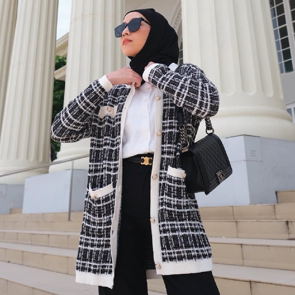 ELLE CARDIGAN BLACK LXL MUDAOFFICIAL MUDA OFFICIAL elle cardigan