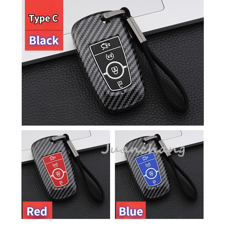 Case Kunci Mobil Bahan ABS Carbon fiber Glossy Untuk Ford Fusion Mondeo Mustang Edge Expedition EXplorer F-150 F-250 F-350 2018-2022