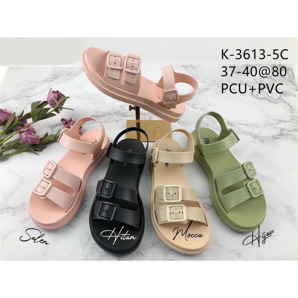 11.11 SALE COD Sandal Jelly Tali Import ALMA Gesver Double 3613 - 4H