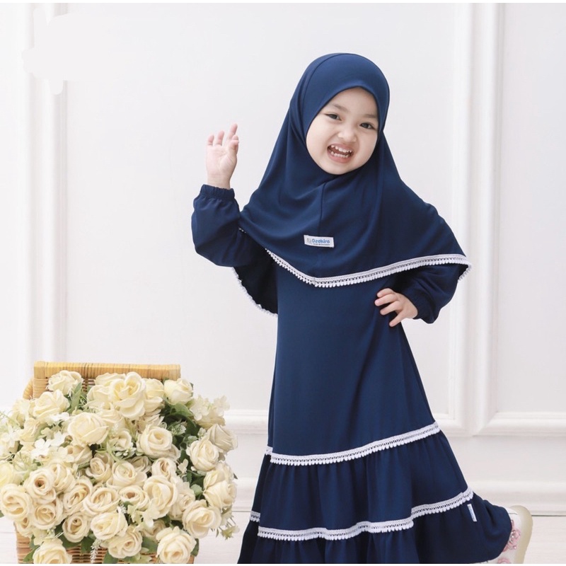 SET GAMIS JILBAB BAYI DAN ANAK DENGAN RENDA YANG LUCU