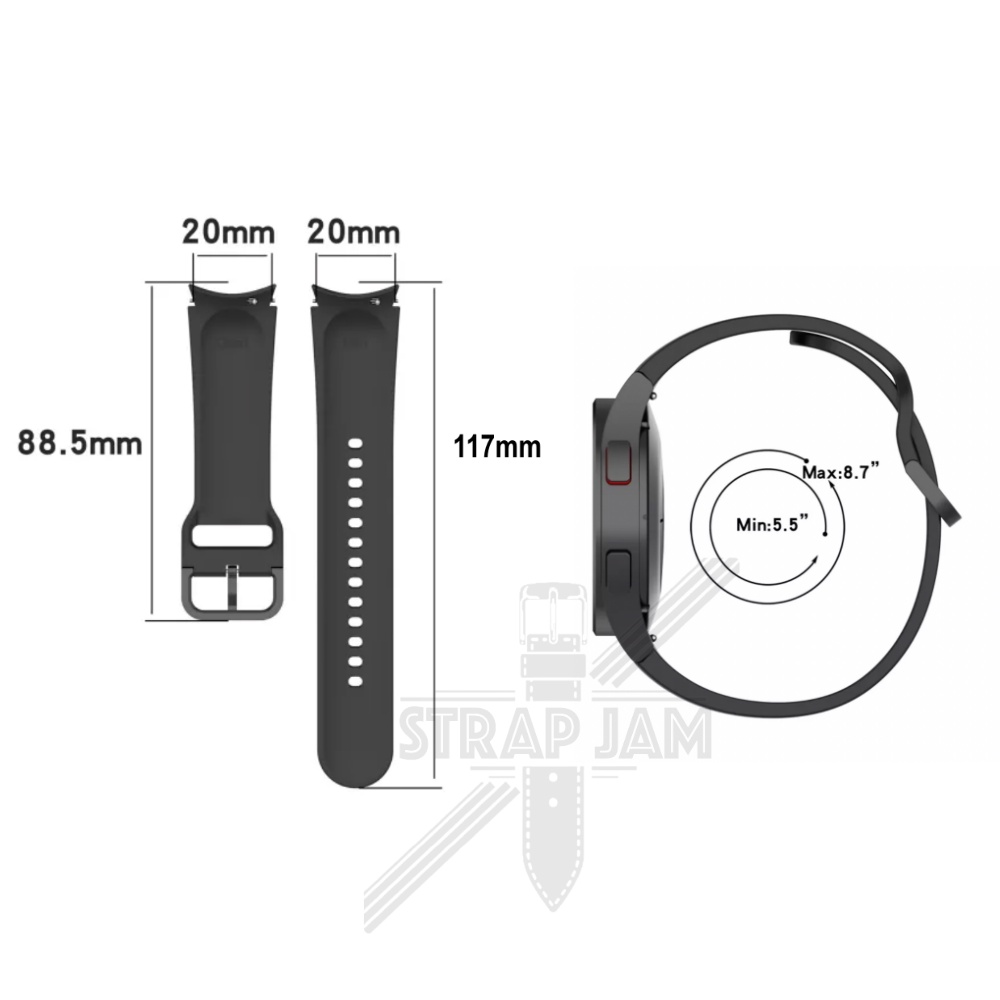 Strap Khusus Untuk Samsung Galaxy Watch 4 Classic 5 Pro - Tali Jam 20mm Rubber Silikon