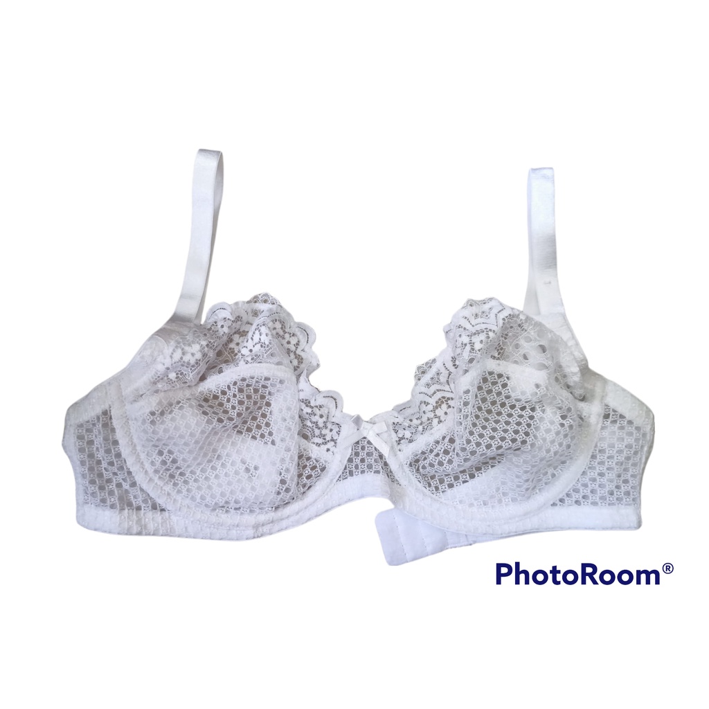 Bra valege ( size label ) nonpad color white hollow with lace