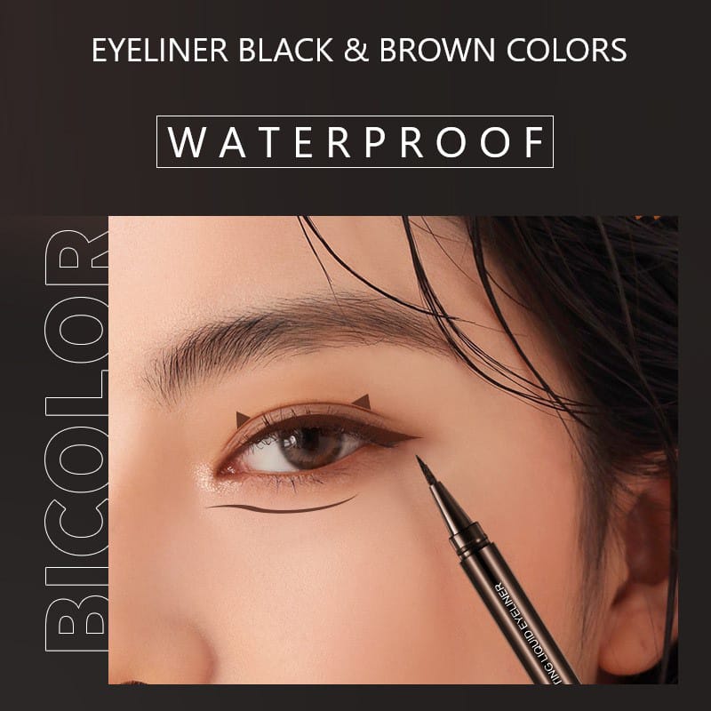 LAMEILA 842 EYELINER BLACK &amp; BROWN COLOR WATERPROOF &amp; LONG LASTING