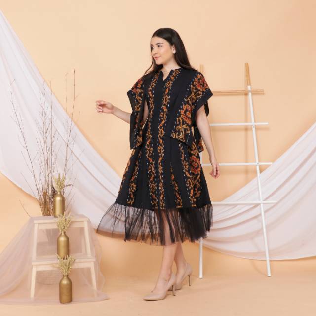 Baju Wanita dress tenun Etnik Baju Kondangan Jumbo Premium