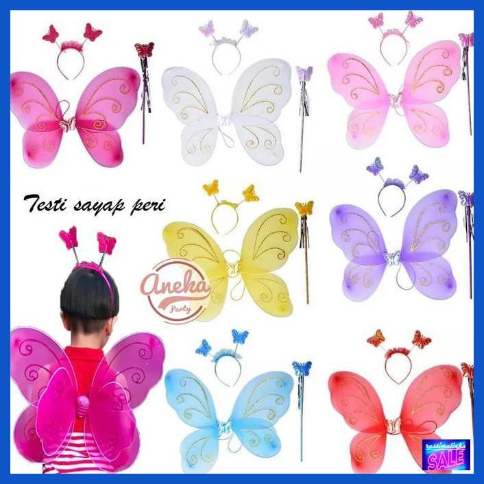 Kanamutsok Sayap Peri 3 In 1 Rainbow Sayap Peri Bando Tongkat Fairy Crown Set Aslii Shopee Indonesia