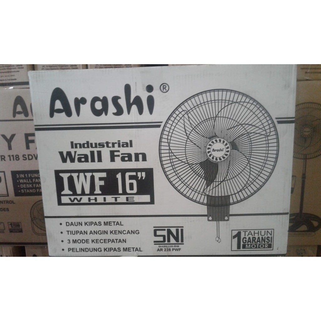ARASHI Kipas Angin Dinding 16 Inch AR 228PWF IWF / Wallfan - Garansi 1 Tahun
