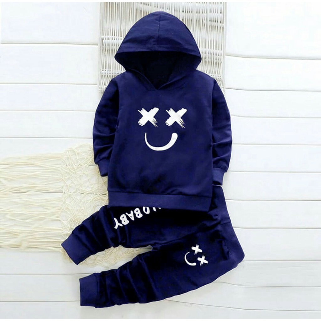 Baju Bboy Kids Setelan Anak Laki-laki Baju &amp; Celana Panjang Hoodie Usia 3-5 Tahun ZP