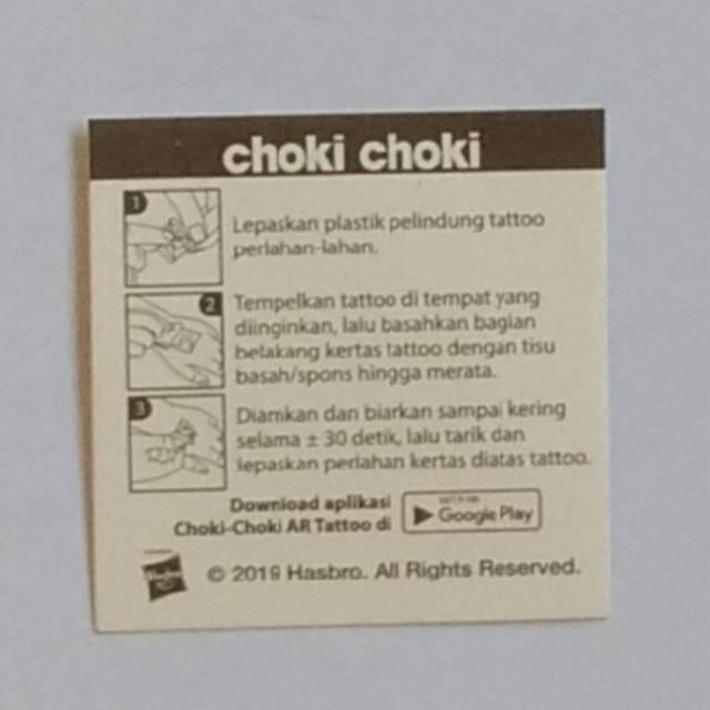 Kartu Game Card My Little Pony Tattoo Choki Choki (Random)
