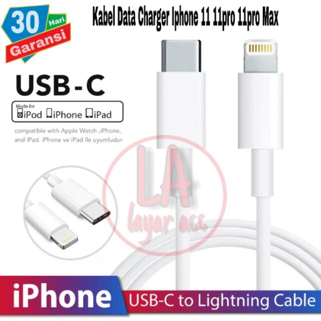 Kabel Data USB C To Lightning Iphone 11 11pro 11pro Max