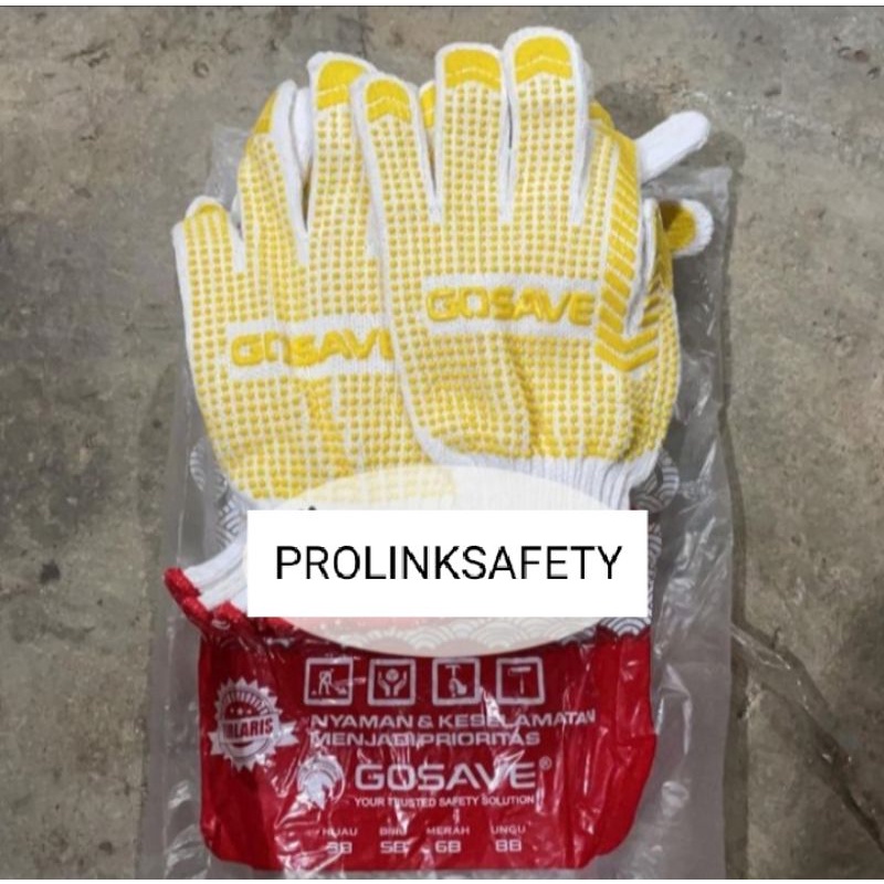 SARUNG TANGAN MERK GOSAVE ORIGINAL BINTIK KUNING